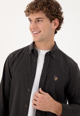 Erkek Siyah Uzun Kollu Basic Gömlek - 50293980108