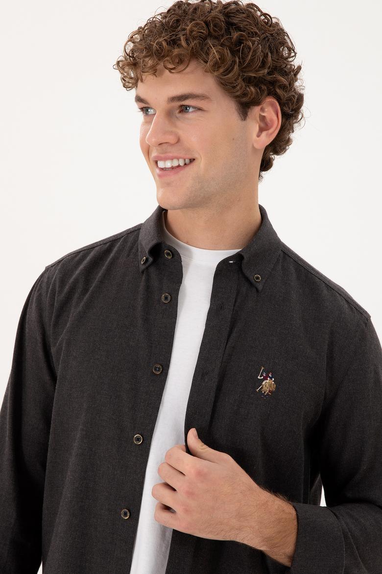 Erkek Siyah Uzun Kollu Basic Gömlek - 50293980108