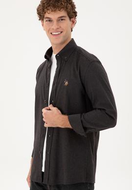 Erkek Siyah Uzun Kollu Basic Gömlek - 50293980108