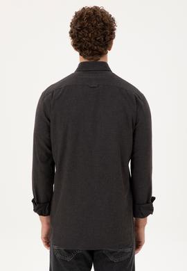 Erkek Siyah Uzun Kollu Basic Gömlek - 50293980108