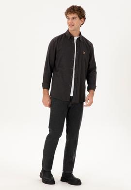 Erkek Siyah Uzun Kollu Basic Gömlek - 50293980108