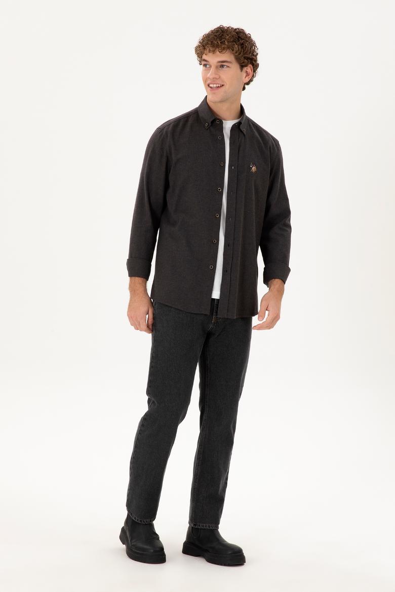 Erkek Siyah Uzun Kollu Basic Gömlek - 50293980108