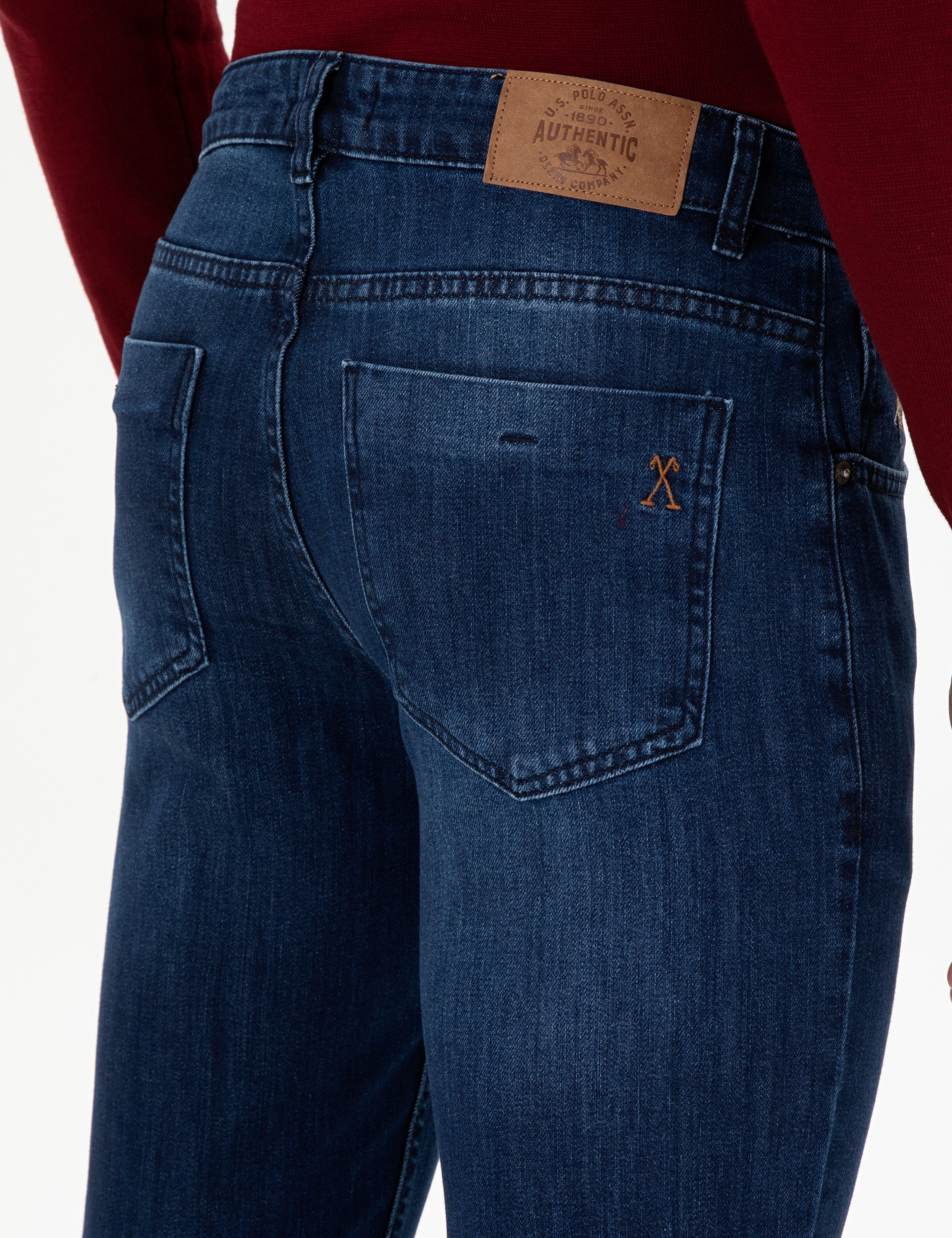 Erkek Koyu Mavi Jean Pantolon - Image 6