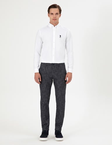 Erkek Slim Fit Lacivert Kanvas Pantolon