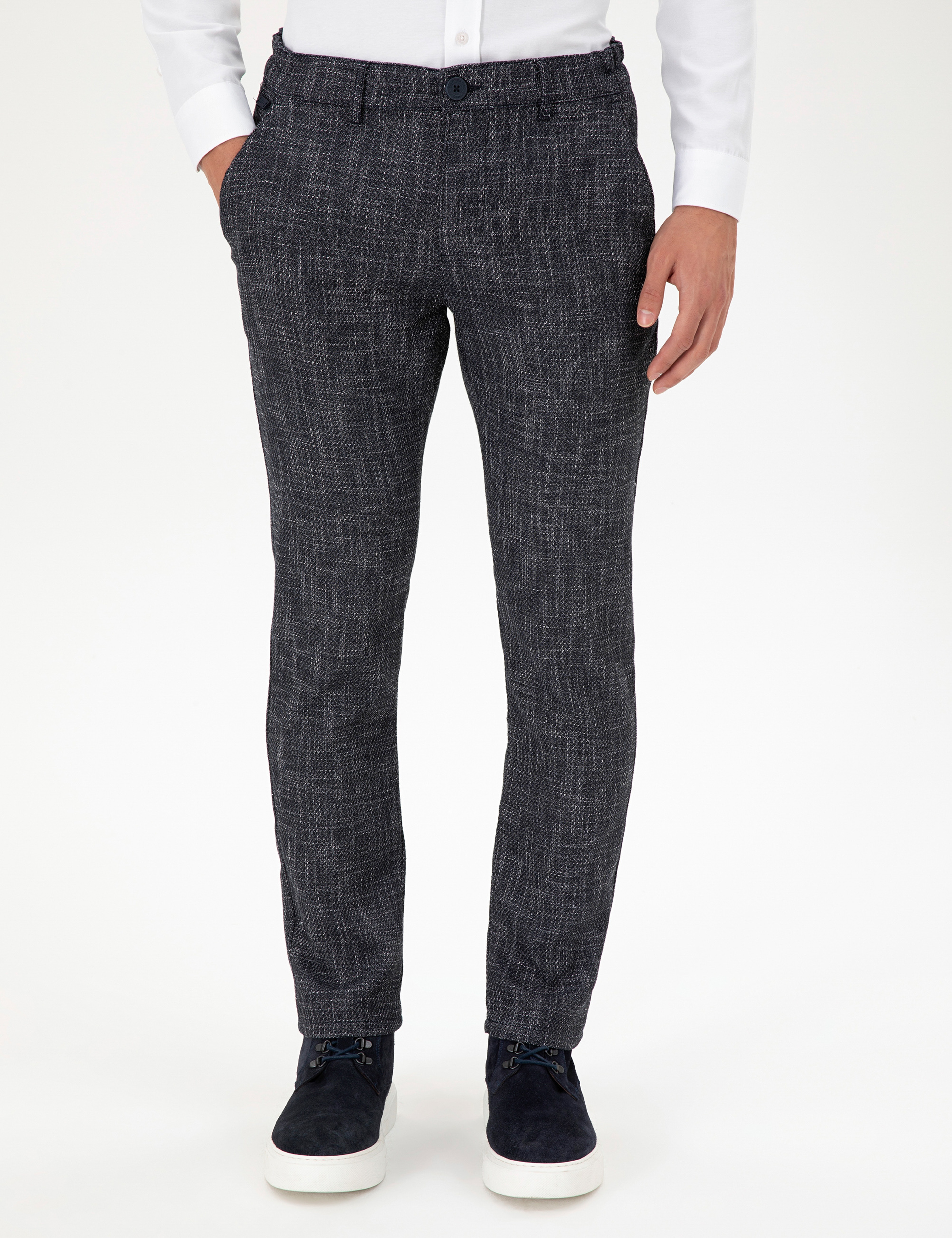 Erkek Slim Fit Lacivert Kanvas Pantolon - Image 2