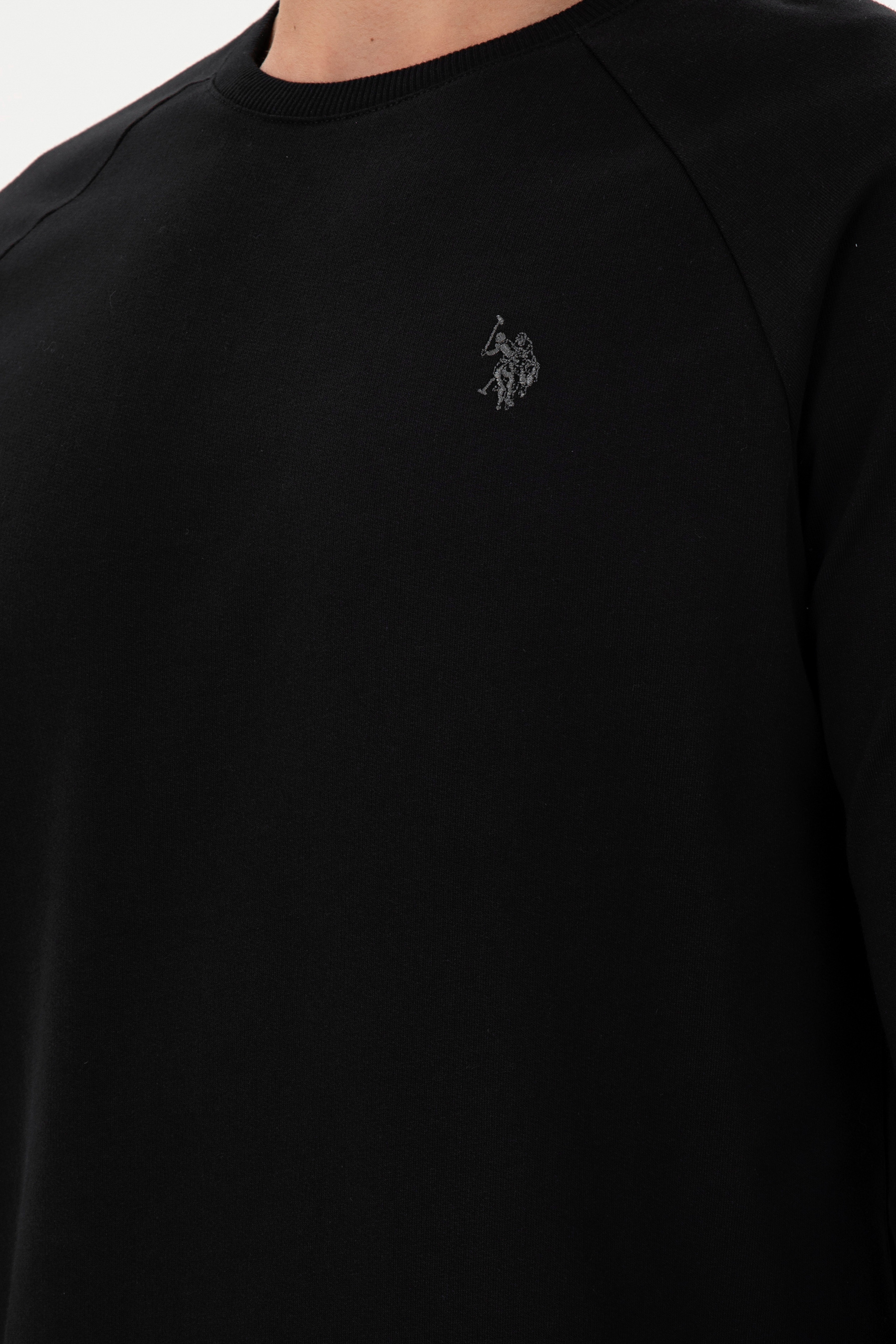 Erkek Siyah Basic Sweatshirt