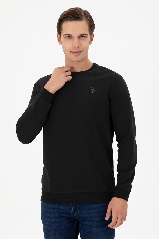 Erkek Siyah Basic Sweatshirt