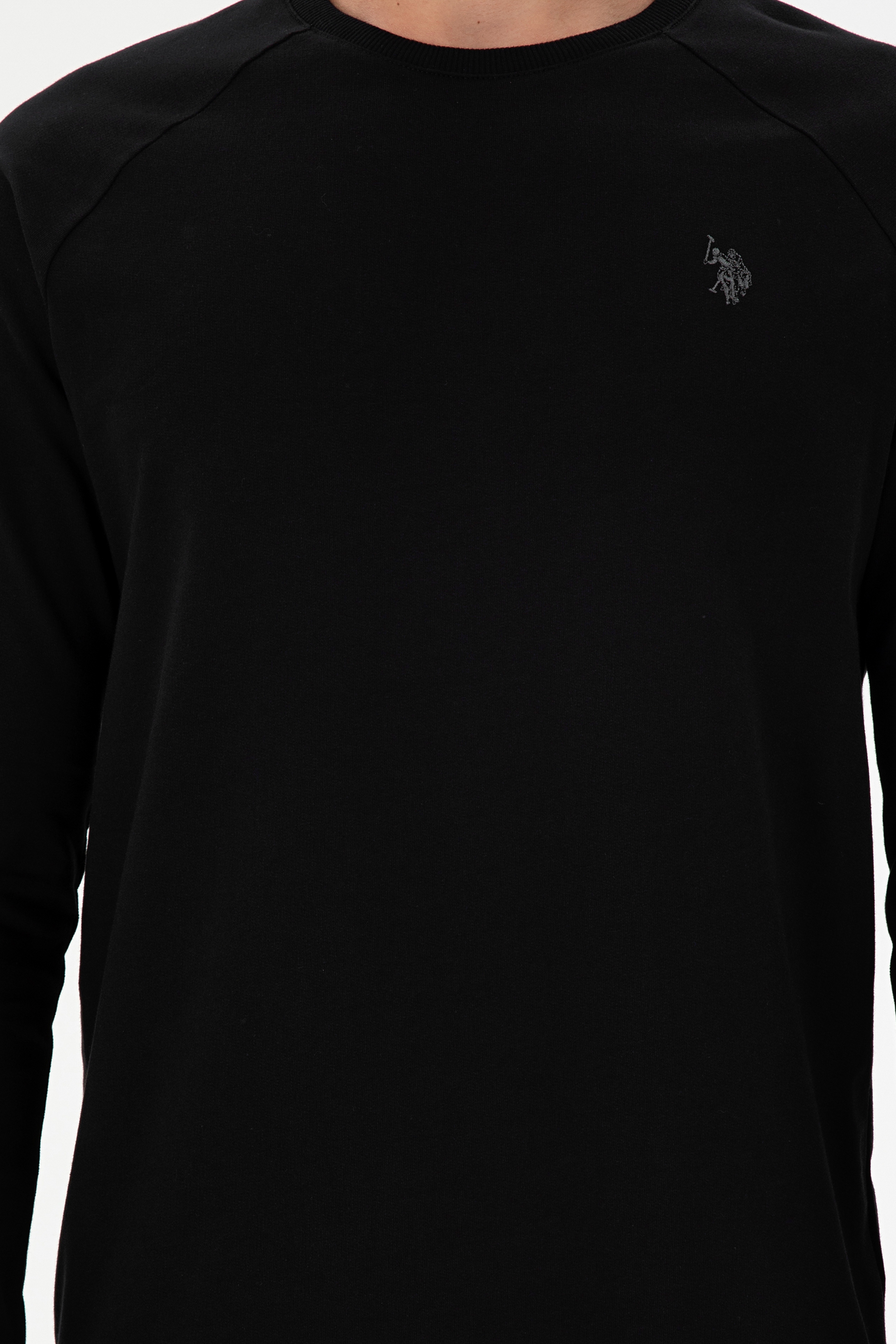 Erkek Siyah Basic Sweatshirt