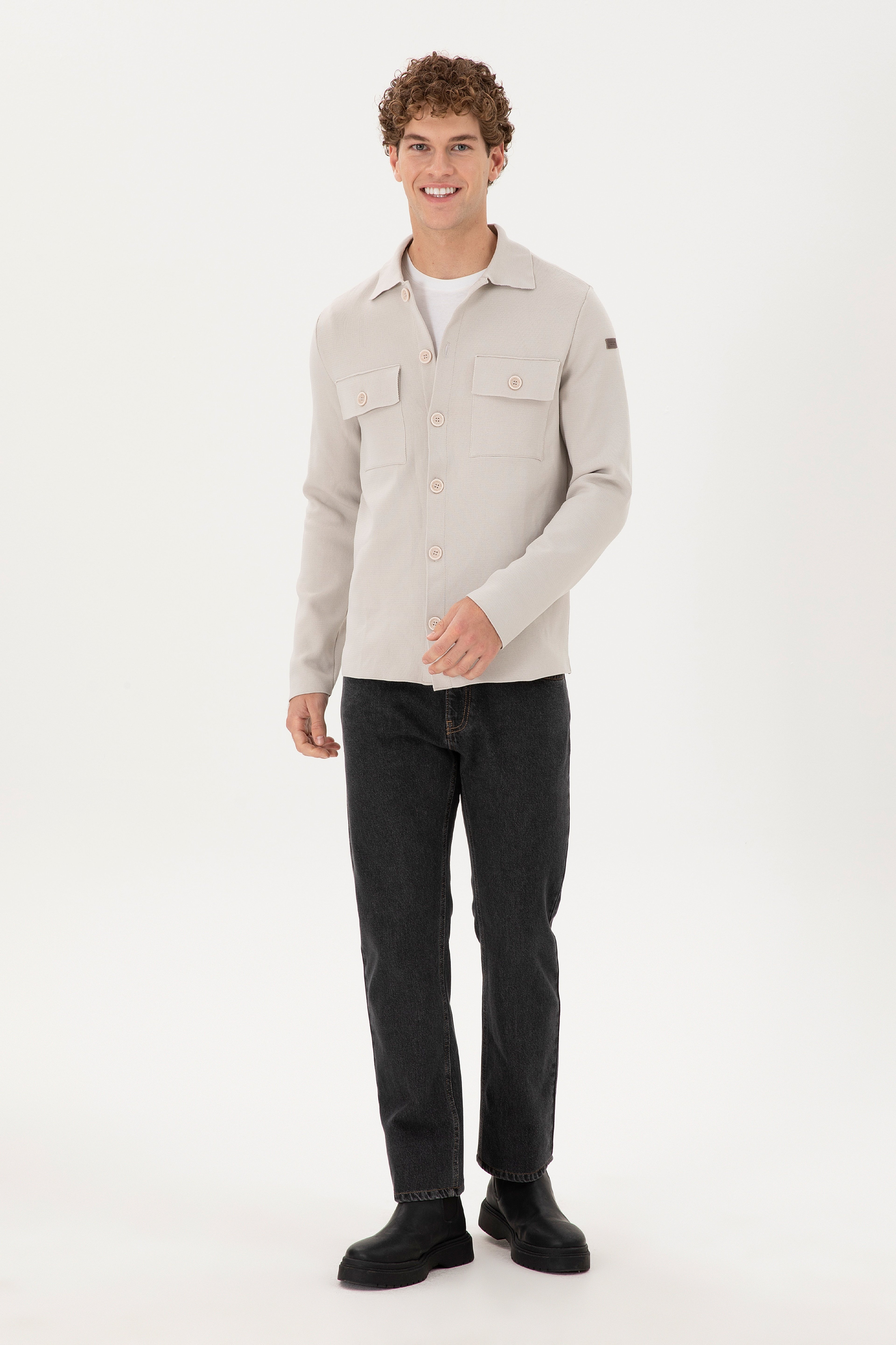 Erkek Siyah Straight Fit Jean Pantolon - Image 1