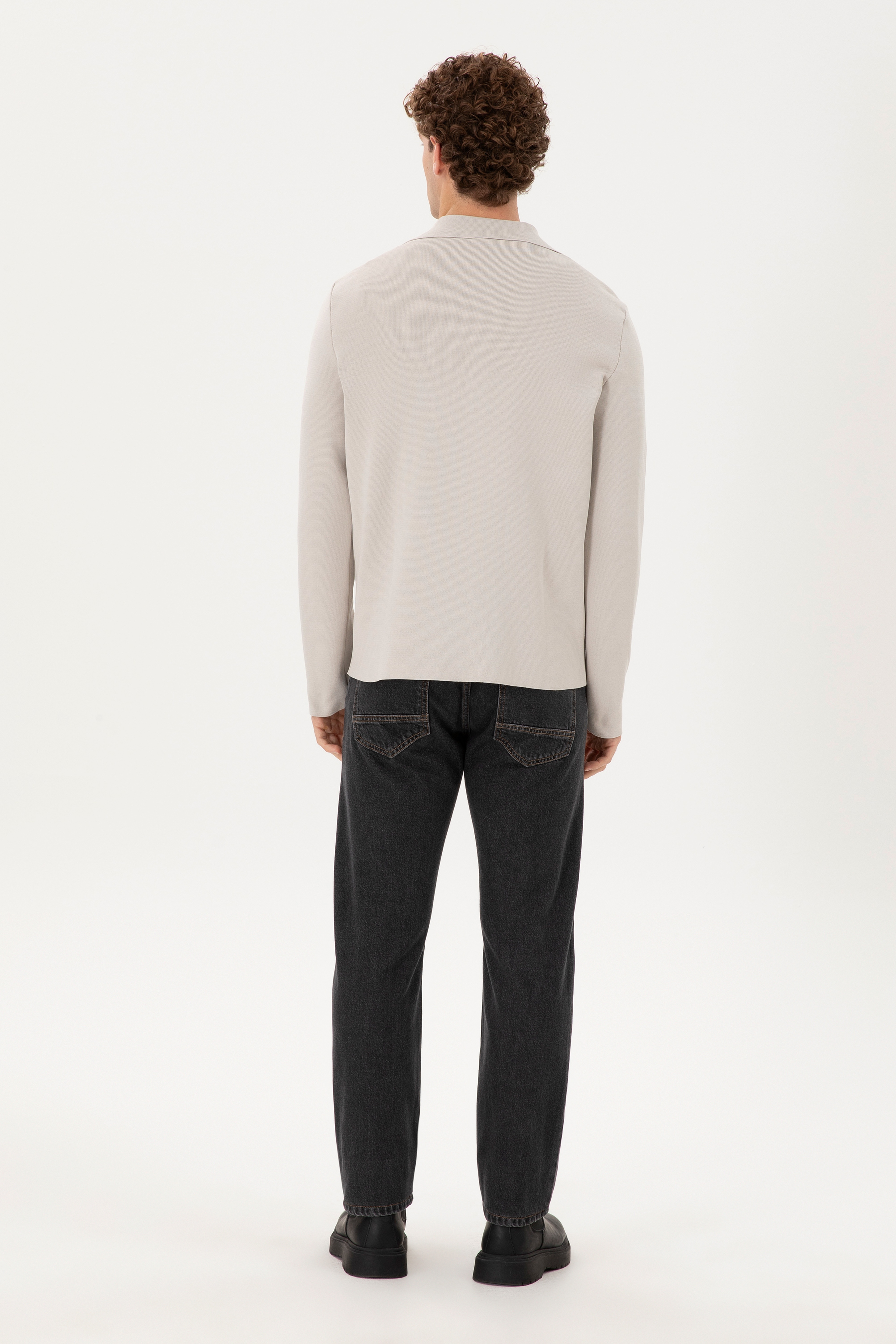 Erkek Siyah Straight Fit Jean Pantolon