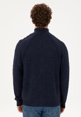 Erkek Lacivert Triko Hırka - 50294136027