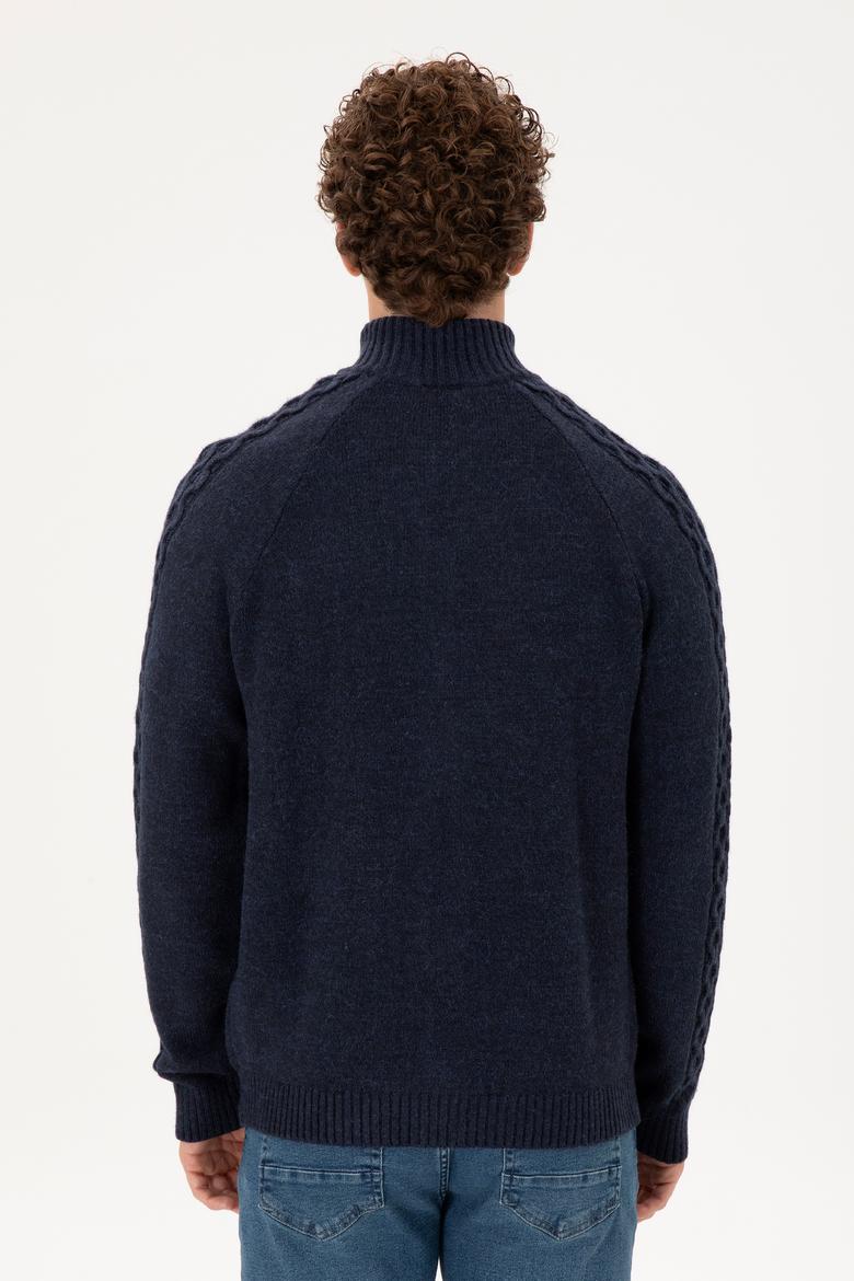 Erkek Lacivert Triko Hırka - 50294136027