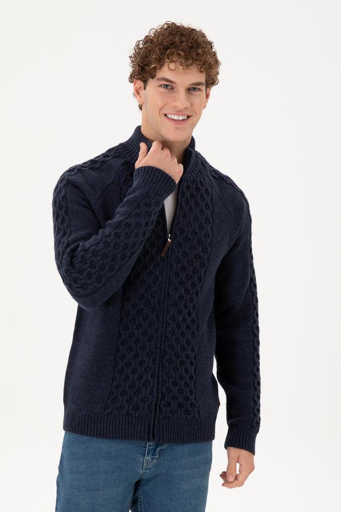 Erkek Lacivert Triko Hırka