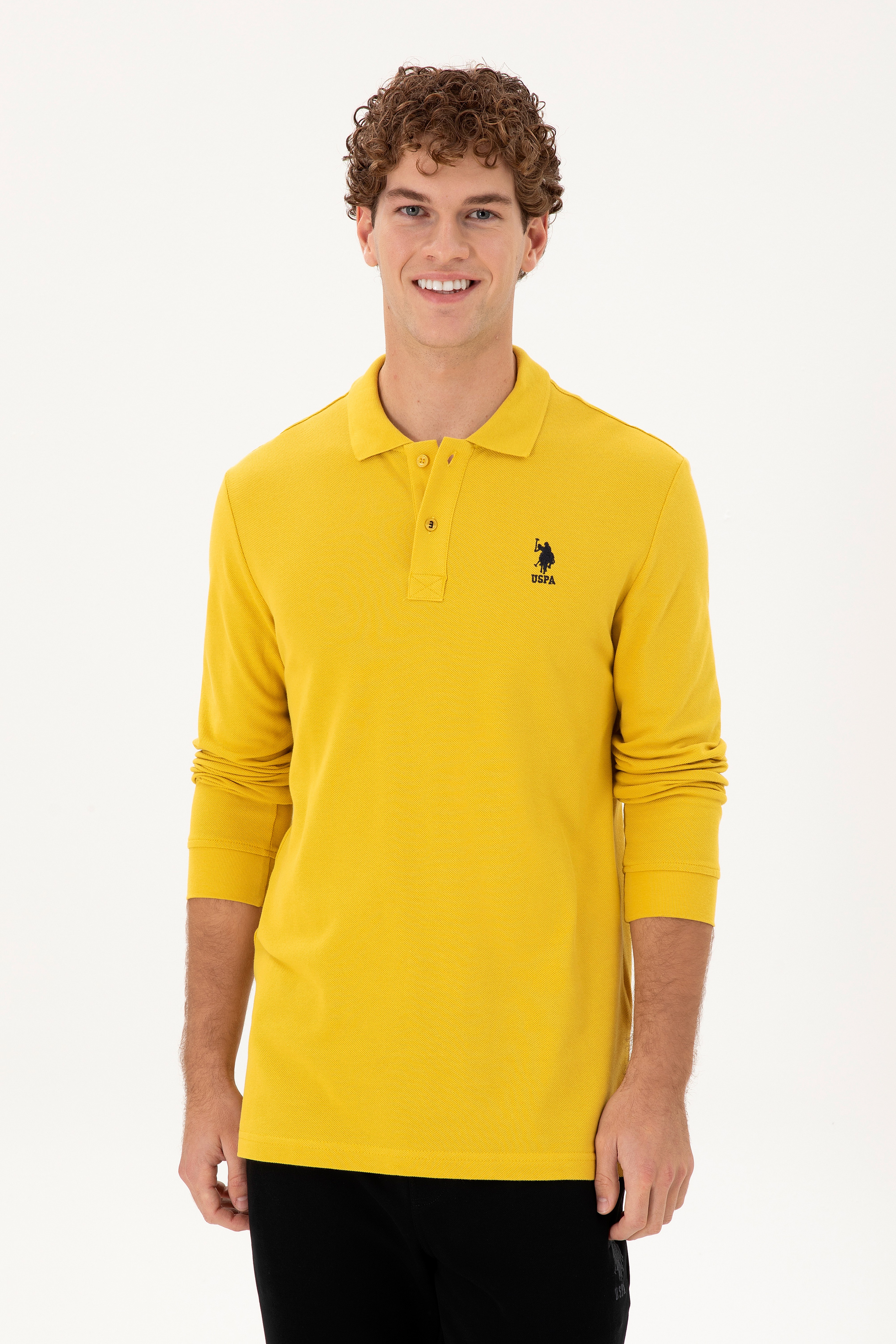 Erkek Sarı Basic Sweatshirt - Image 1