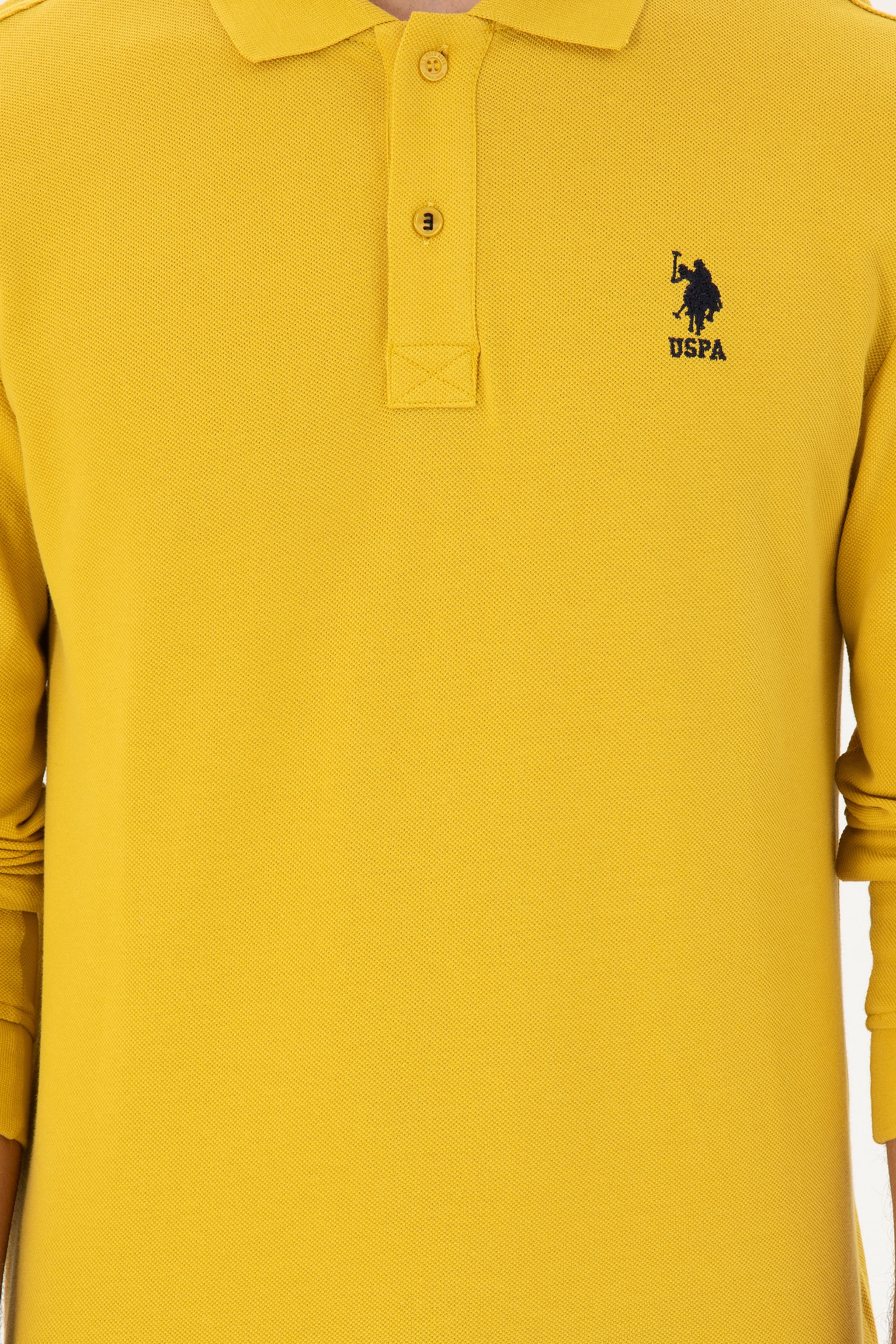 Erkek Sarı Basic Sweatshirt - Image 6