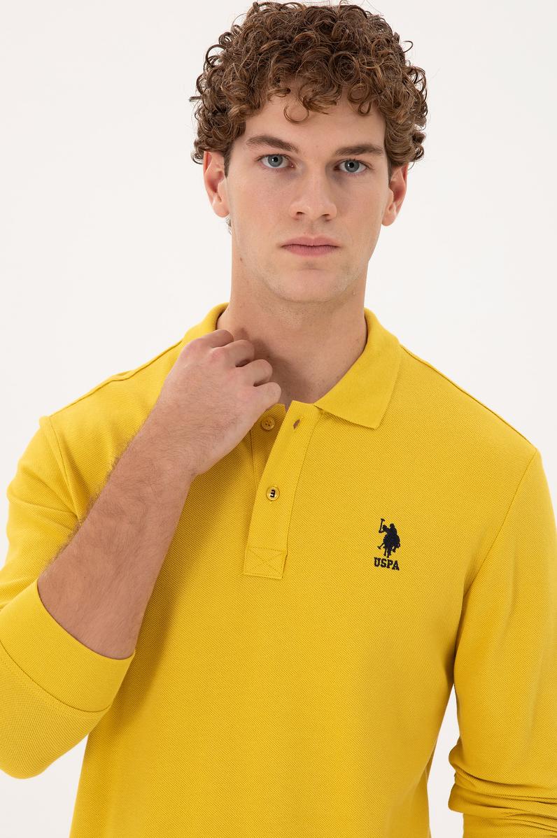 Erkek Sarı Basic Sweatshirt