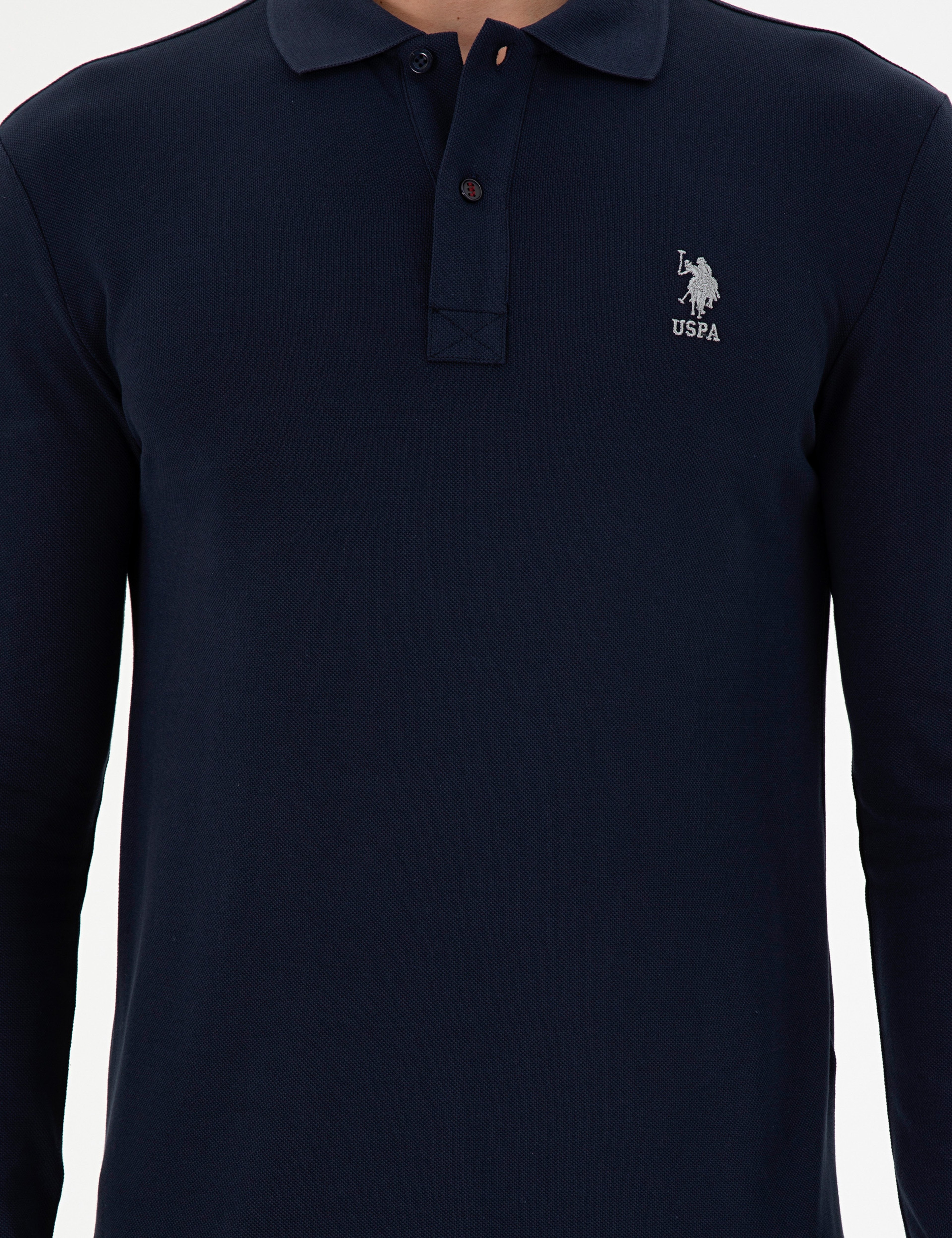 Erkek Lacivert Basic Sweatshirt - Image 6