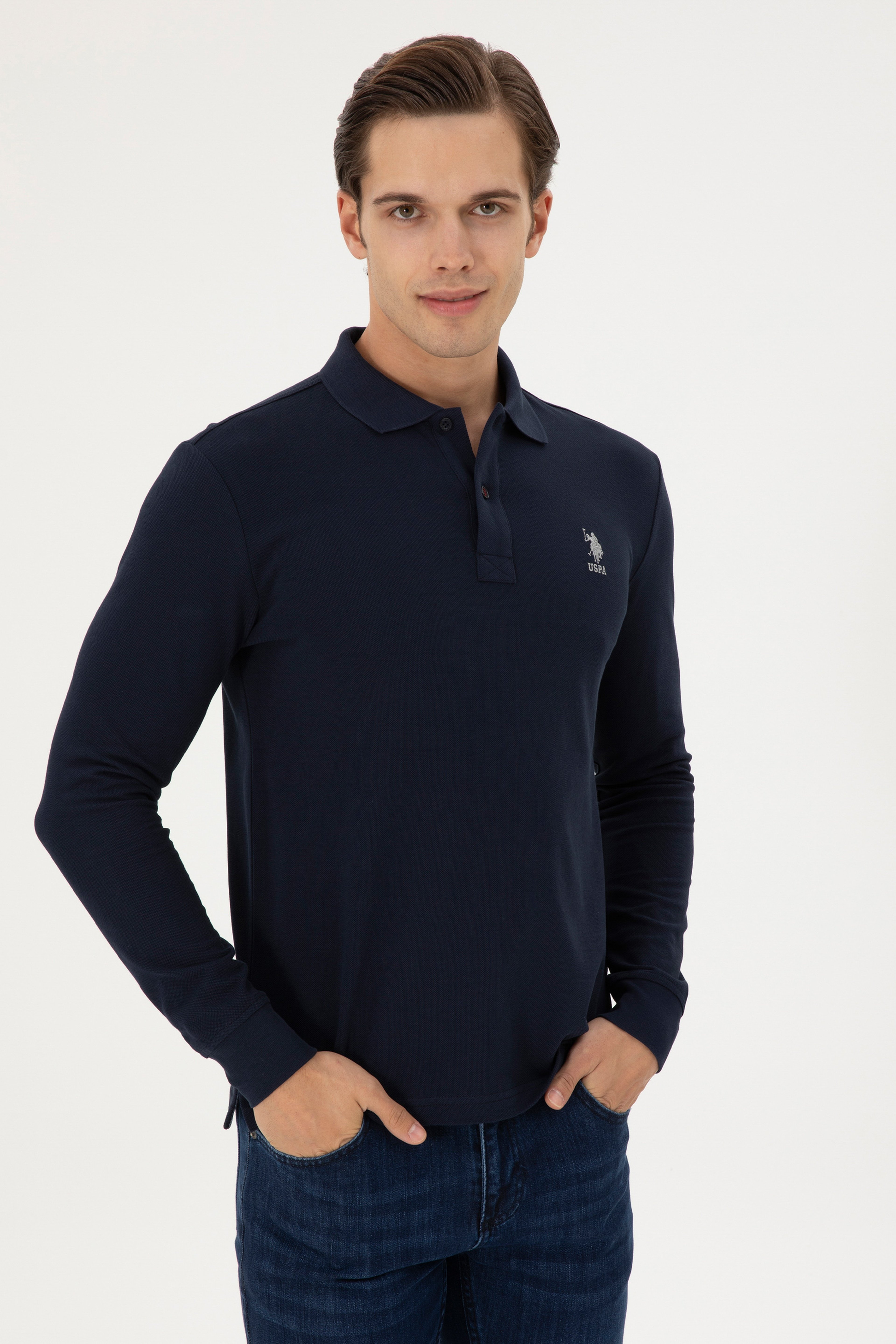 Erkek Lacivert Basic Sweatshirt