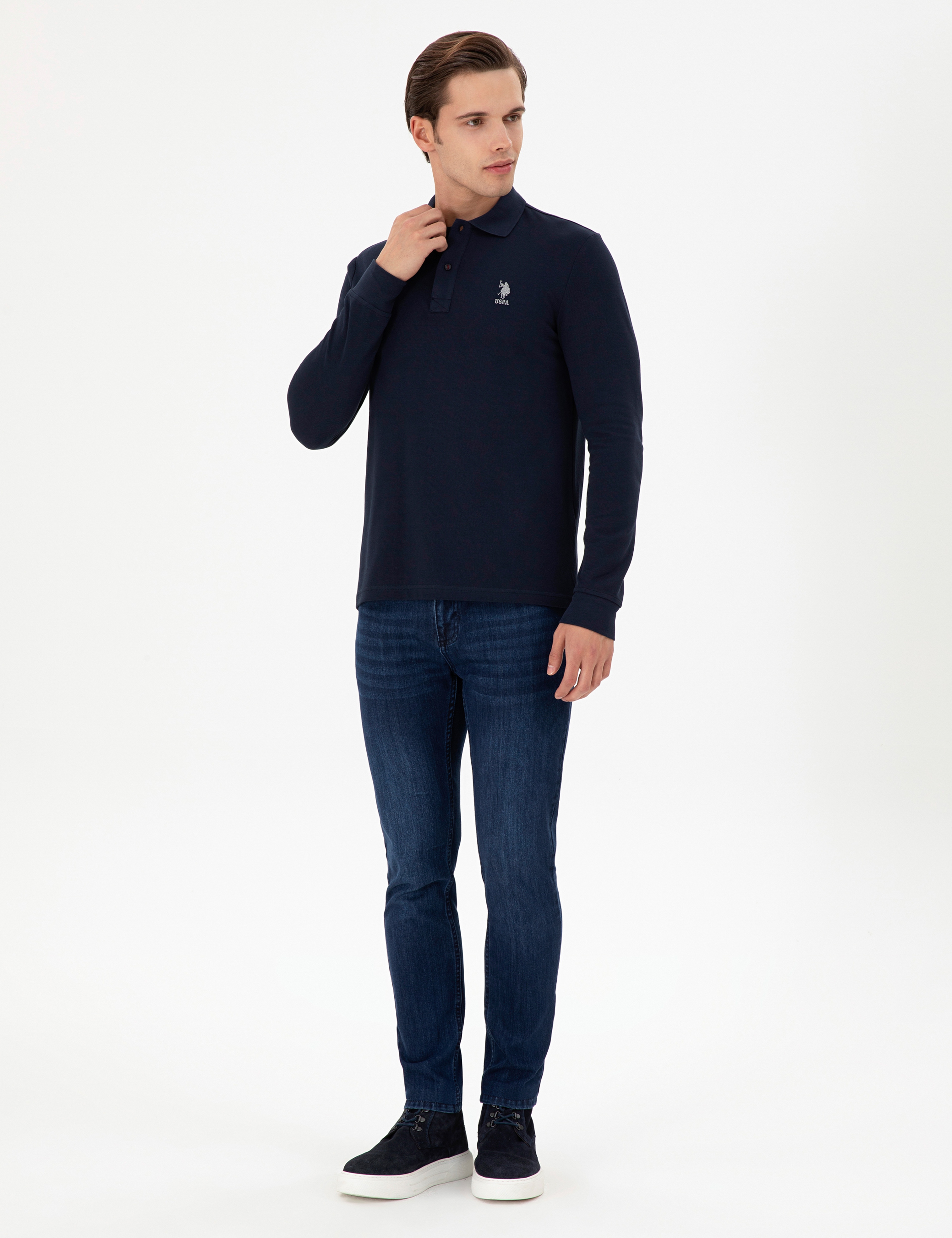 Erkek Lacivert Basic Sweatshirt - Image 4