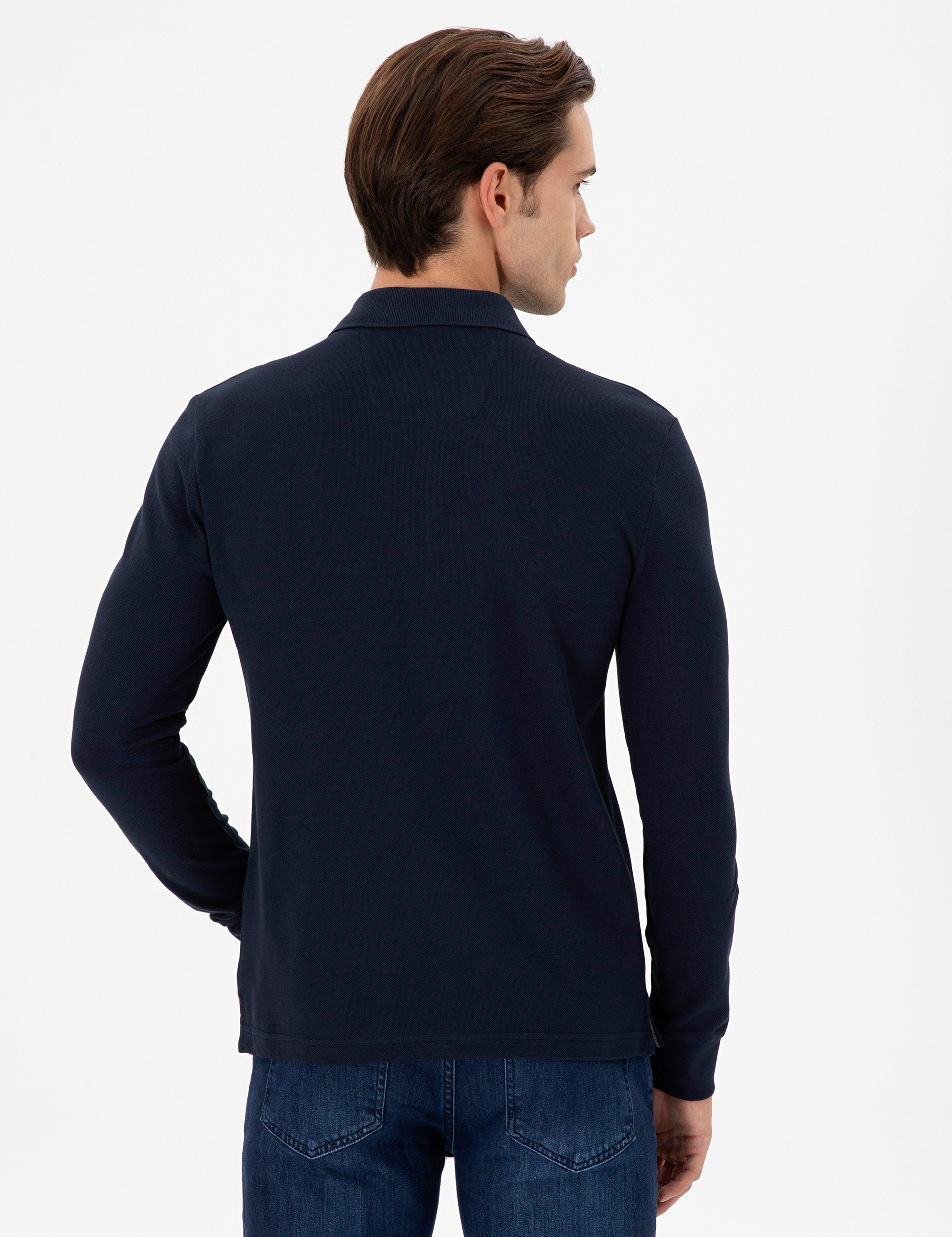 Erkek Lacivert Basic Sweatshirt - Image 5
