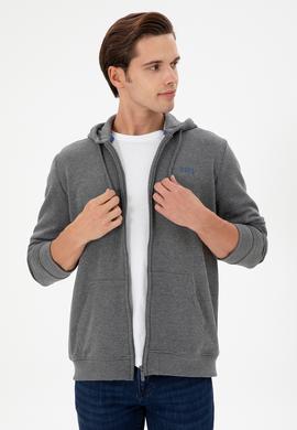 Erkek Antrasit Melanj Şardonlu Örme Hırka - 50293146015