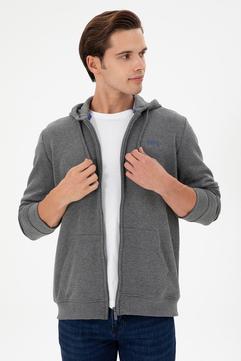 Erkek Antrasit Melanj Şardonlu Örme Hırka - 50293146015