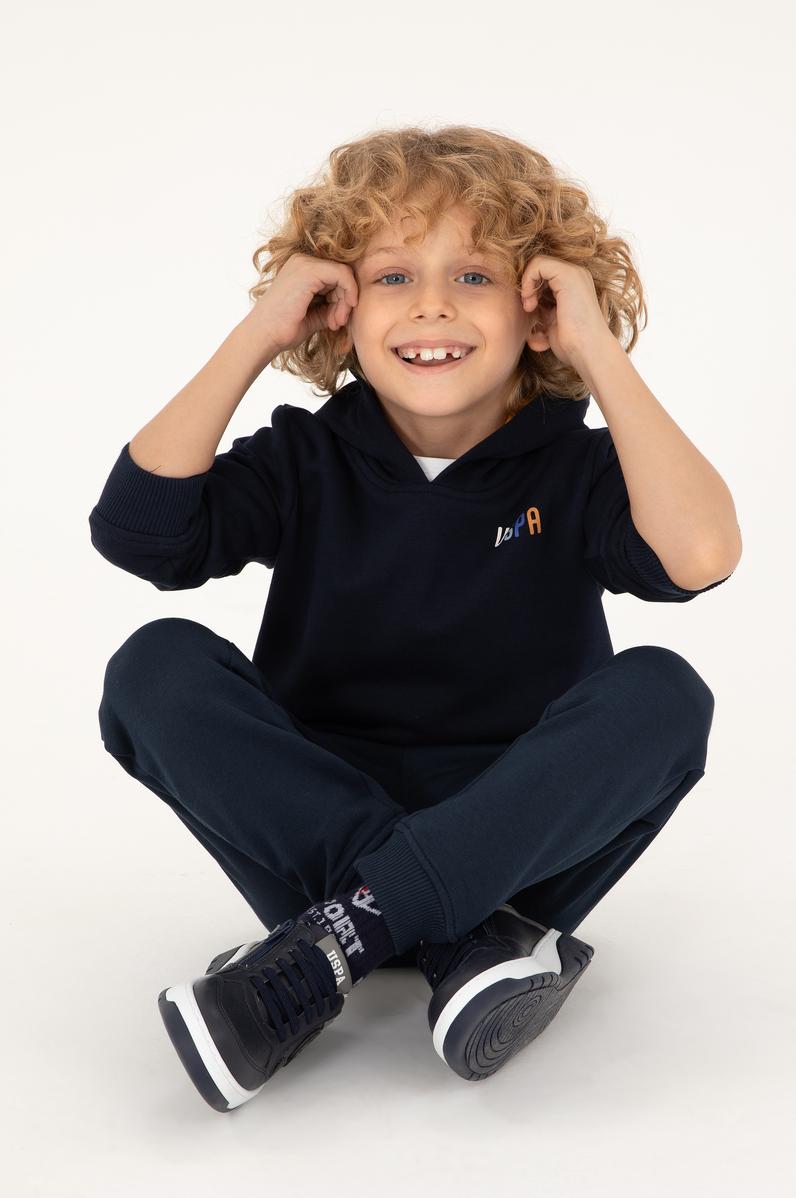 Erkek Çocuk Lacivert Kapüşonlu Sweatshirt