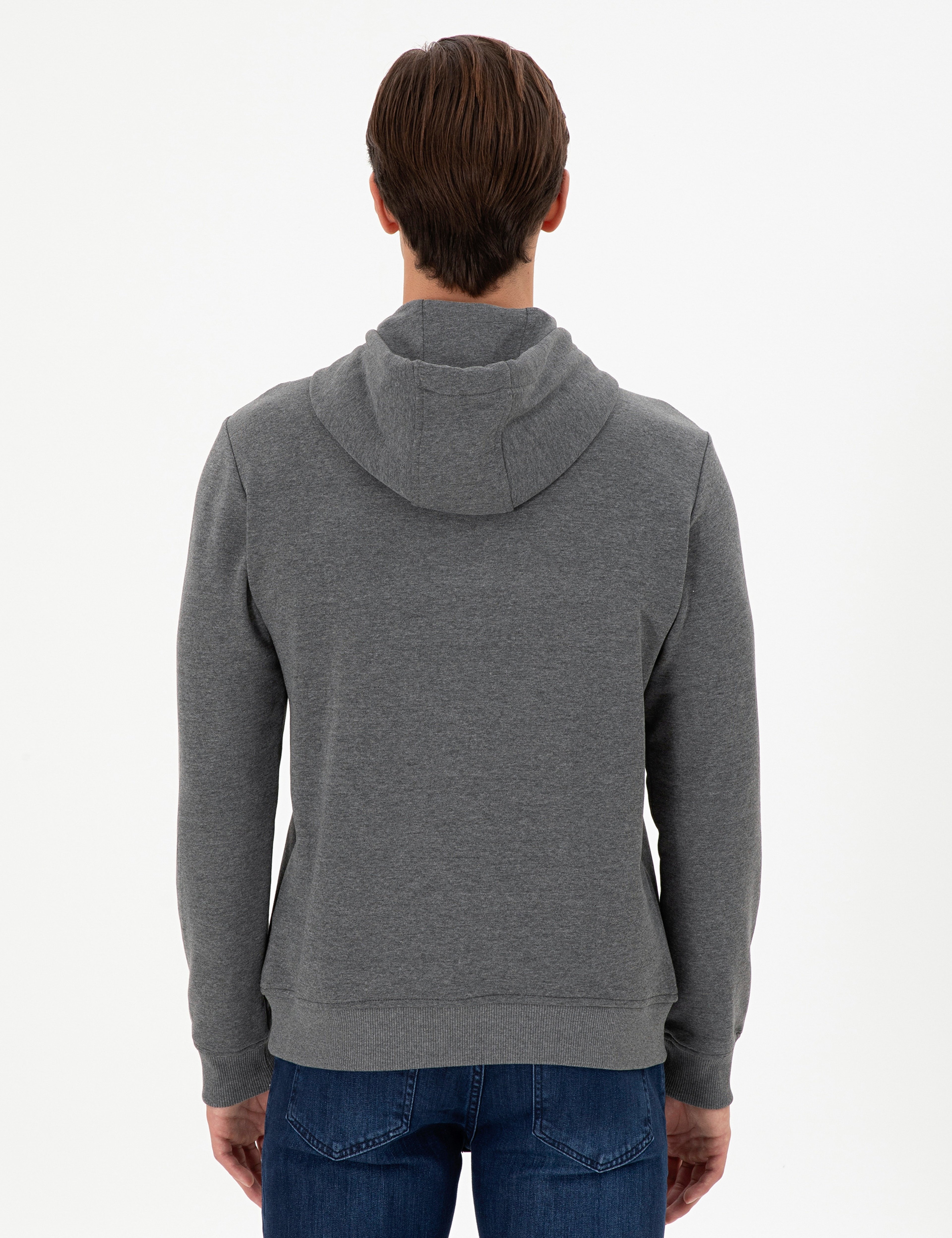 Erkek Antrasit Melanj Sweatshirt - Image 5