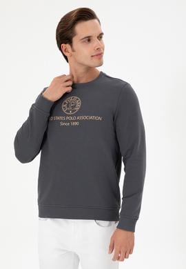 Erkek Regular Fit Bisiklet Yaka Antrasit Sweatshirt - 50293424018
