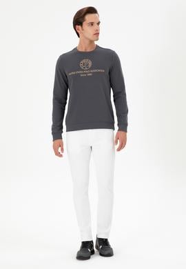 Erkek Regular Fit Bisiklet Yaka Antrasit Sweatshirt - 50293424018