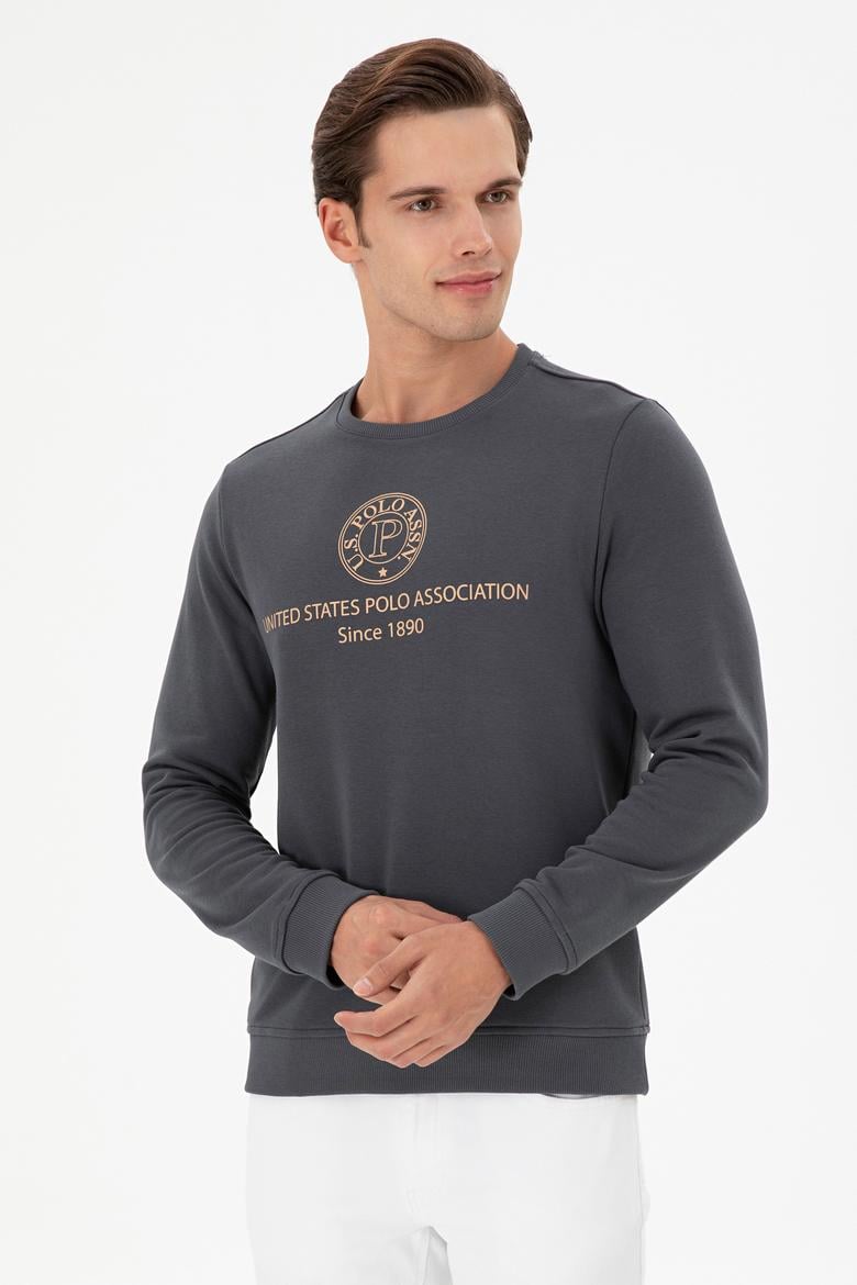 Erkek Regular Fit Bisiklet Yaka Antrasit Sweatshirt