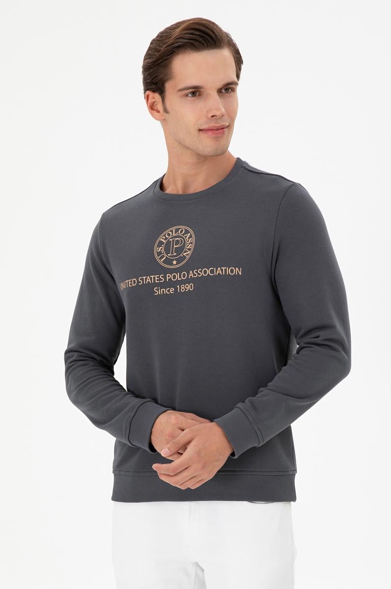 Erkek Regular Fit Bisiklet Yaka Antrasit Sweatshirt