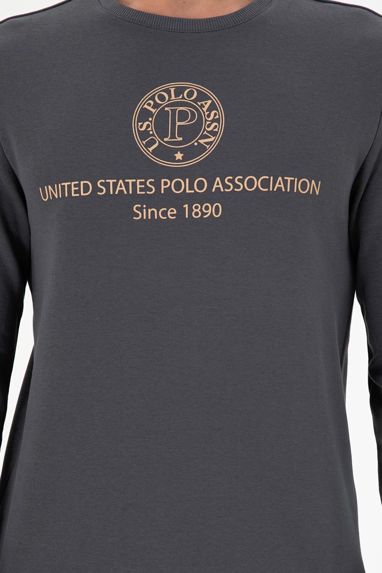 Erkek Regular Fit Bisiklet Yaka Antrasit Sweatshirt - 50293424018