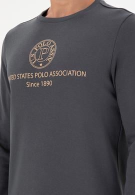 Erkek Regular Fit Bisiklet Yaka Antrasit Sweatshirt - 50293424018