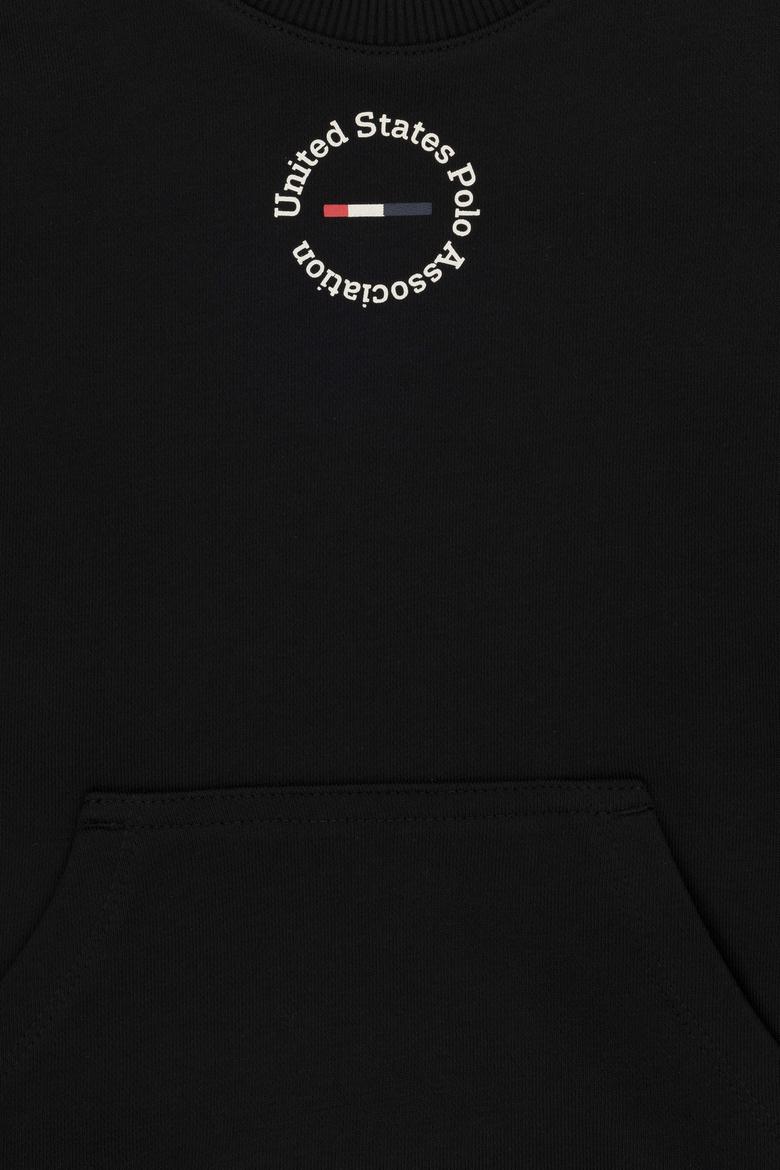 Erkek Çocuk Siyah Basic Bisiklet Yaka Sweatshirt - 50293592074