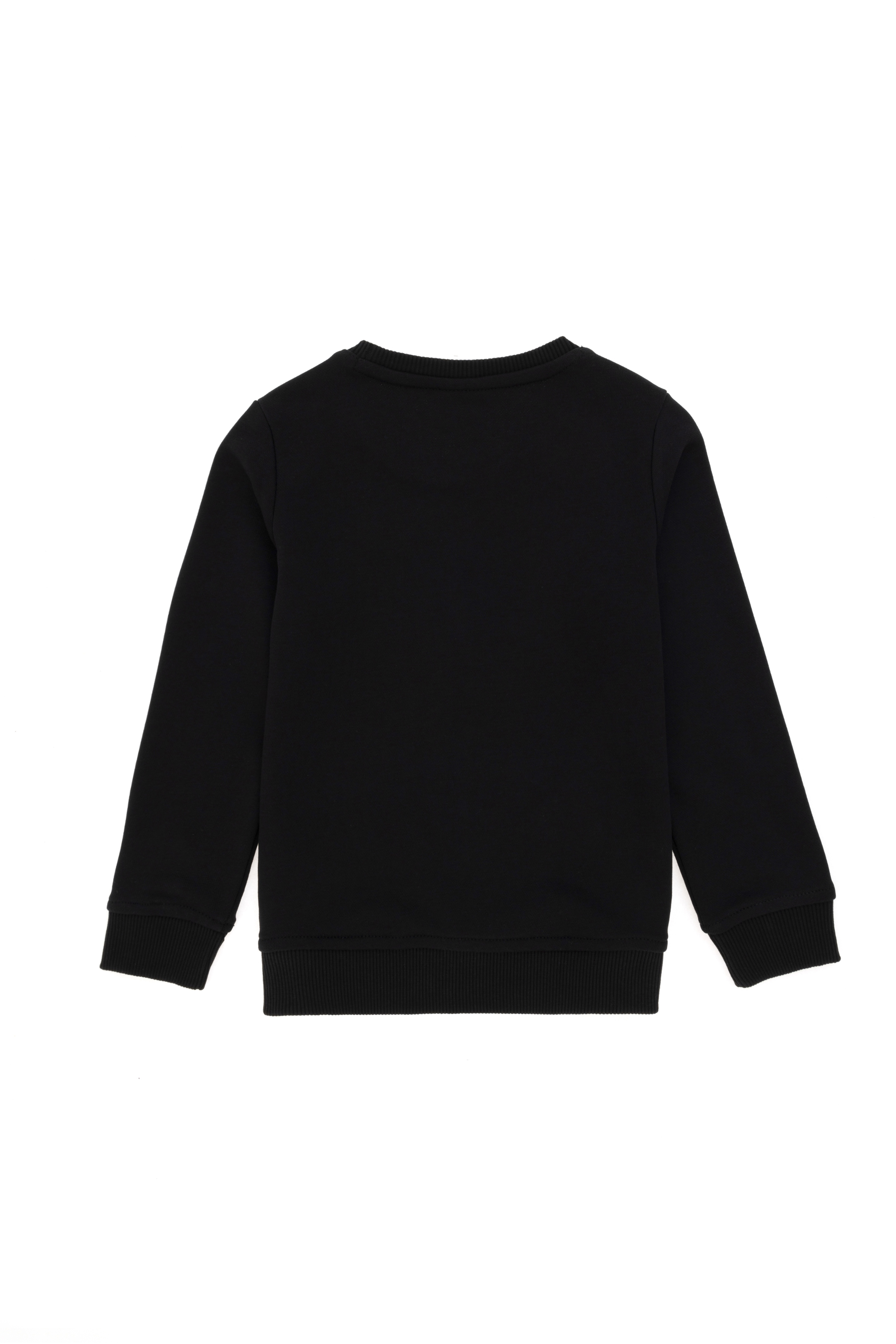 Erkek Çocuk Siyah Basic Bisiklet Yaka Sweatshirt - Image 2