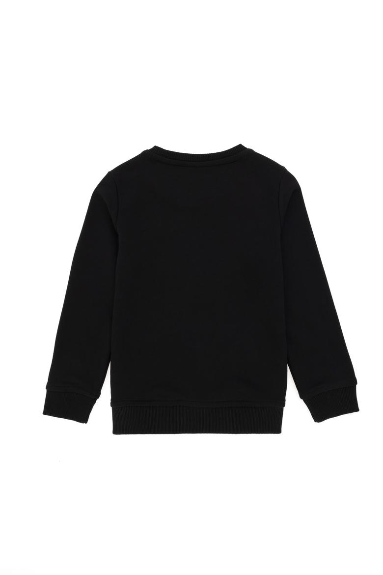 Erkek Çocuk Siyah Basic Bisiklet Yaka Sweatshirt - 50293592074