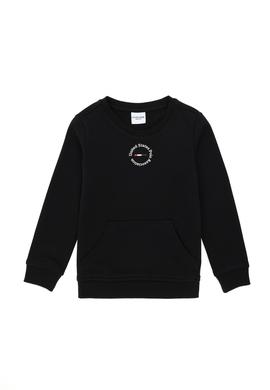Erkek Çocuk Siyah Basic Bisiklet Yaka Sweatshirt - 50293592074
