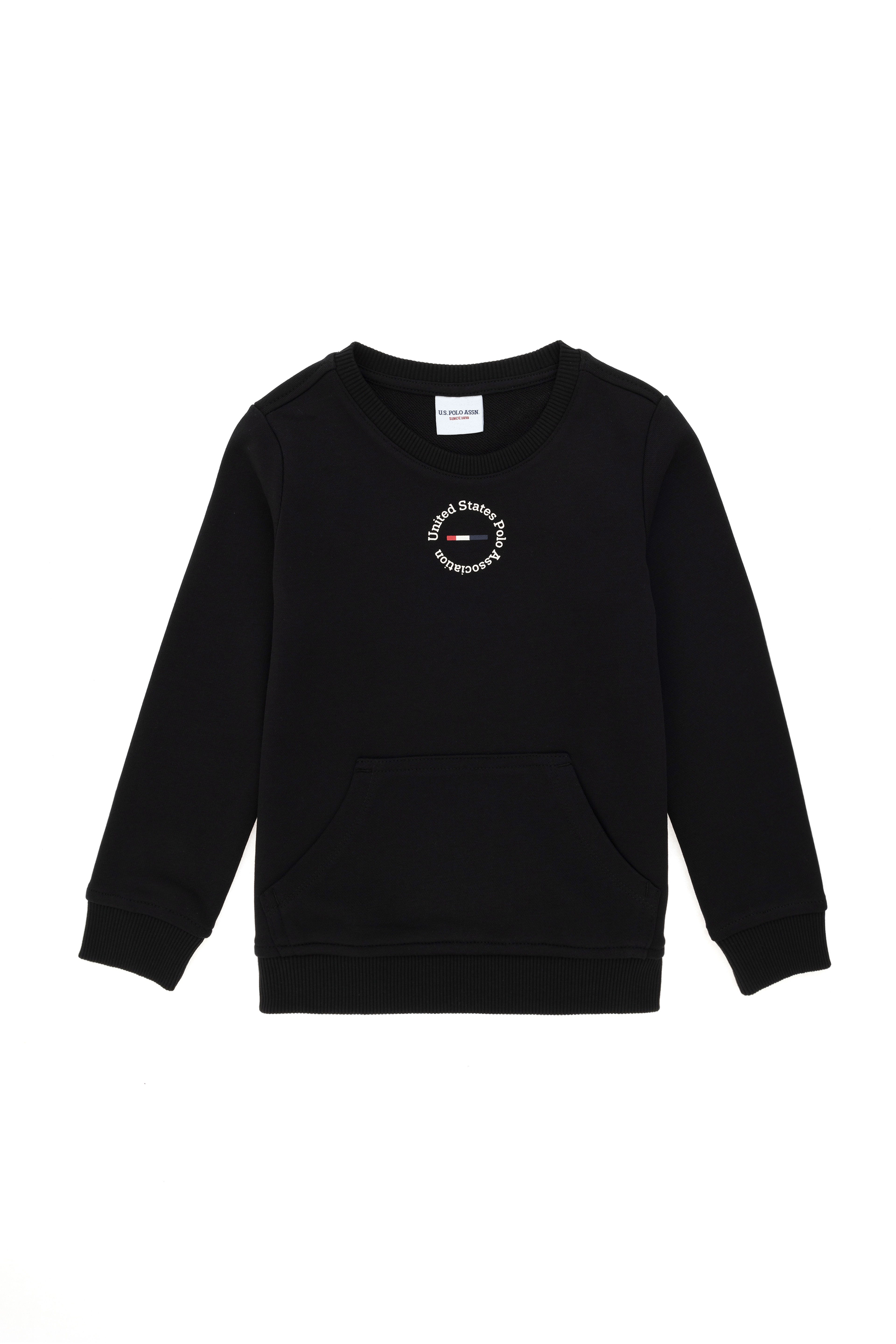 Erkek Çocuk Siyah Basic Bisiklet Yaka Sweatshirt - Image 1