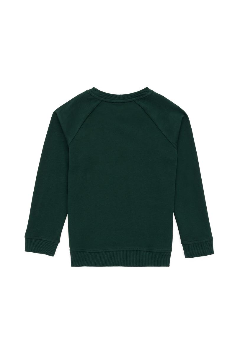 Erkek Çocuk Koyu Yeşil Basic Sweatshirt