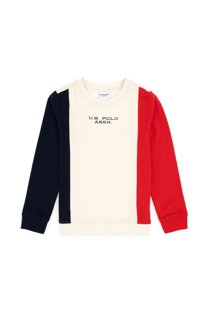 Erkek Çocuk Krem Bisiklet Yaka Sweatshirt