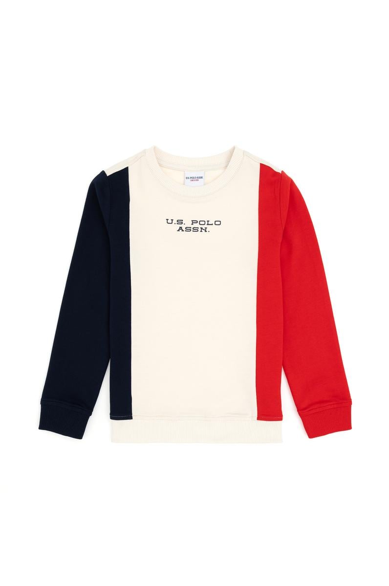 Erkek Çocuk Krem Bisiklet Yaka Sweatshirt