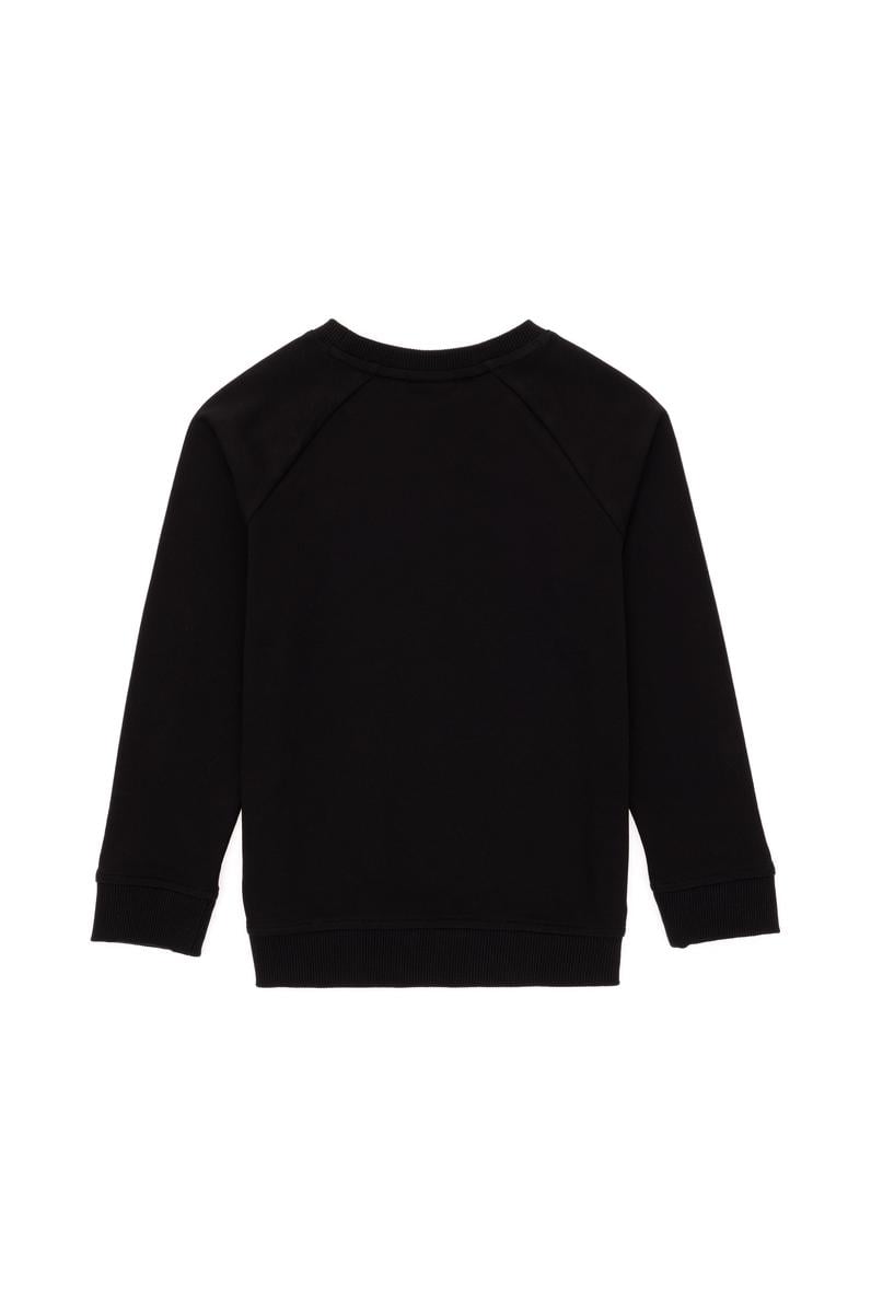 Erkek Çocuk Siyah Basic Bisiklet Yaka Sweatshirt