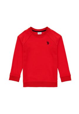 Erkek Çocuk Kırmızı Basic Bisiklet Yaka Sweatshirt - 50293633154