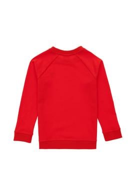Erkek Çocuk Kırmızı Basic Bisiklet Yaka Sweatshirt - 50293633154