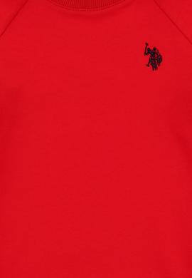 Erkek Çocuk Kırmızı Basic Bisiklet Yaka Sweatshirt - 50293633154