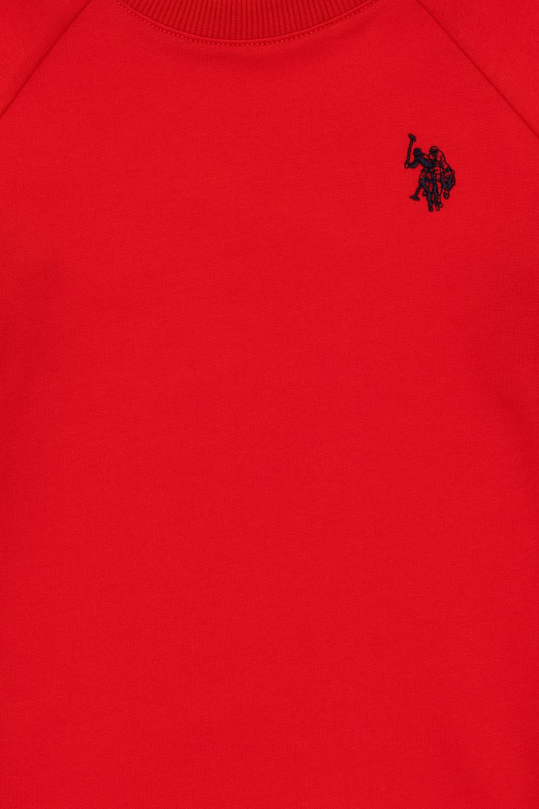 Erkek Çocuk Kırmızı Basic Bisiklet Yaka Sweatshirt - 50293633154