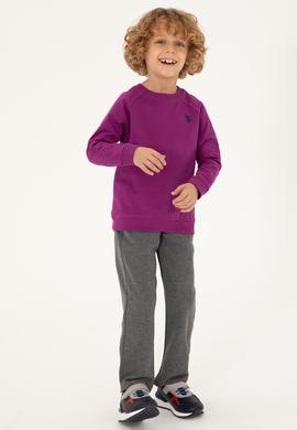 Erkek Çocuk Menekşe Basic Bisiklet Yaka Sweatshirt - 50293633124