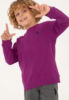 Erkek Çocuk Menekşe Basic Bisiklet Yaka Sweatshirt - 50293633124