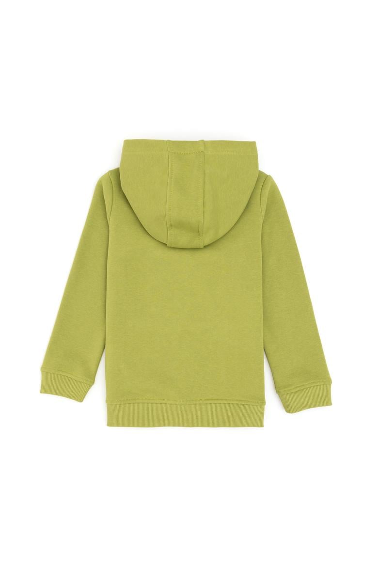 Kız Çocuk Fıstık Yeşili Kapüşonlu Basic Sweatshirt - 50296388043